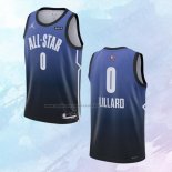 Camiseta All Star 2023 Portland Trail Blazers Damian Lillard NO 0 Azul