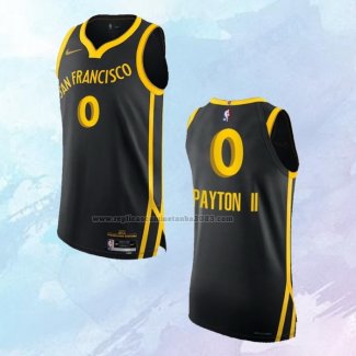 Camiseta Golden State Warriors Gary Payton II NO 0 Ciudad Autentico 2023-24 Negro