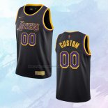 Camiseta Los Angeles Lakers Personalizada Earned Negro 2020-21