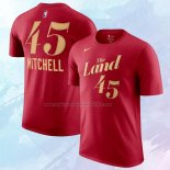 Camiseta Manga Corta Cleveland Cavaliers Donovan Mitchell Ciudad 2023-24 Rojo