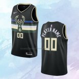 Camiseta Milwaukee Bucks Personalizada Statement Negro 2019-20