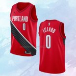 NO 0 Damian Lillard Camiseta Portland Trail Blazers Statement Rojo