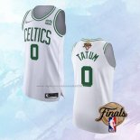 NO 0 Jayson Tatum Camiseta Boston Celtics Association Autentico 2022 NBA Finals Blanco