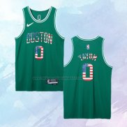 NO 0 Jayson Tatum Camiseta Boston Celtics Bandera Edition 75th Verde