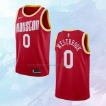 NO 0 Russell Westbrook Camiseta Houston Rockets Hardwood Classics Rojo