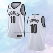 NO 10 Ben Simmons Camiseta Brooklyn Nets Association Blanco 2020