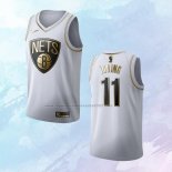 NO 11 Kyrie Irving Camiseta Brooklyn Nets Golden Edition Blanco