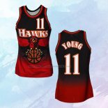 NO 11 Trae Young Camiseta Atlanta Hawks Hardwood Classics Throwback Rojo