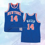 NO 14 Anthony Mason Camiseta New York Knicks Hardwood Classics Throwback Azul