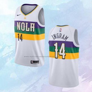 NO 14 Brandon Ingram Camiseta New Orleans Pelicans Ciudad Blanco 2019-20