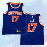 NO 17 Jeremy Lin Camiseta New York Knicks Icon Azul