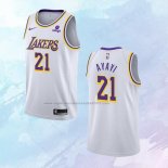 NO 21 Joel Ayayi Camiseta Los Angeles Lakers Association Blanco 2021-22