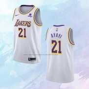 NO 21 Joel Ayayi Camiseta Los Angeles Lakers Association Blanco 2021-22