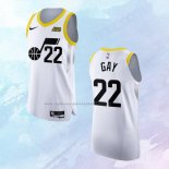 NO 22 Rudy Gay Camiseta Utah Jazz Association Autentico Blanco 2022-23