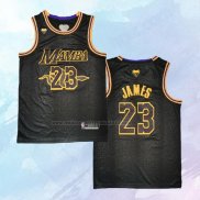 NO 23 Lebron James Camiseta Los Angeles Lakers Black Mamba Negro