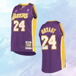 NO 24 Kobe Bryant Camiseta Mitchell & Ness Los Angeles Lakers 60th Anniversary Violeta 2007-08