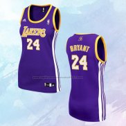 NO 24 Kobe Bryant Camiseta Mujer Los Angeles Lakers Violeta