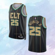 NO 25 P.J. Washington JR. Camiseta Charlotte Hornets Ciudad Negro 2022-23