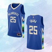 NO 25 Serge Ibaka Camiseta Milwaukee Bucks Ciudad Azul 2022-23