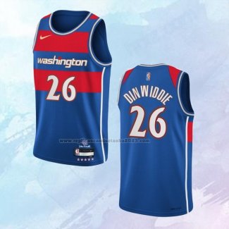 NO 26 Spencer Dinwiddie Camiseta Washington Wizards Ciudad Azul 2021-22