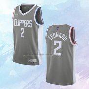 NO 2 Kawhi Leonard Camiseta Los Angeles Clippers Earned Gris 2020-21
