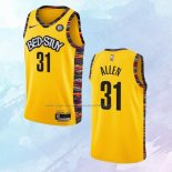 NO 31 Jarrett Allen Camiseta Brooklyn Nets Ciudad Amarillo 2020-21