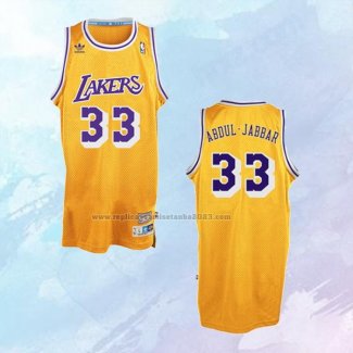 NO 33 Kareem Abdul-Jabbar Camiseta Los Angeles Lakers Retro Amarillo
