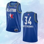 NO 34 Giannis Antetokounmpo Camiseta Milwaukee Bucks All Star 2020 Azul