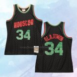 NO 34 Hakeem Olajuwon Camiseta Mitchell & Ness Houston Rockets Negro 1993-94
