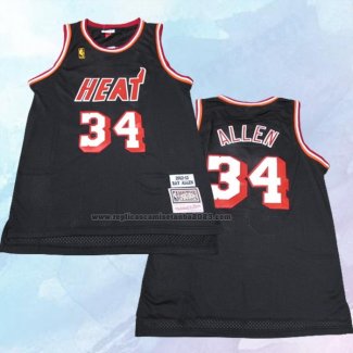 NO 34 Ray Allen Camiseta Mitchell & Ness Miami Heat Negro 2012-13