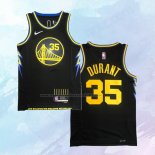 NO 35 Kevin Durant Camiseta Golden State Warriors Ciudad Negro 2021-22
