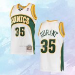 NO 35 Kevin Durant Camiseta Mitchell & Ness Seattle SuperSonics Blanco 2007-08