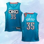NO 35 Kevin Durant Camiseta Oklahoma City Thunder Ciudad Azul 2018-19