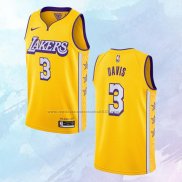 NO 3 Anthony Davis Camiseta Los Angeles Lakers Ciudad Amarillo 2019-20