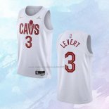 NO 3 Caris Levert Camiseta Cleveland Cavaliers Association Blanco 2022-23