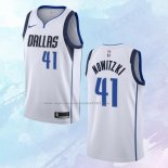 NO 41 Dirk Nowitzki Camiseta Dallas Mavericks Icon Blanco