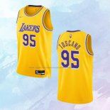 NO 95 Juan Toscano-Anderson Camiseta Los Angeles Lakers Icon 75th Anniversary Amarillo 2021-22