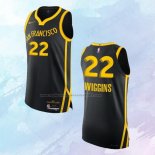 Camiseta Golden State Warriors Andrew Wiggins NO 22 Ciudad Autentico 2023-24 Negro