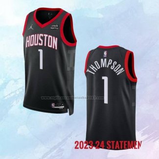 Camiseta Houston Rockets Amen Thompson NO 1 Statement 2023-24 Negro