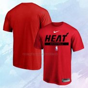 Camiseta Manga Corta Miami Heat Practice Performance 2022-23 Rojo
