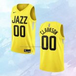 NO 00 Jordan Clarkson Camiseta Utah Jazz Icon Amarillo 2022-23