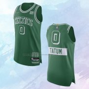 NO 0 Jayson Tatum Camiseta Boston Celtics Ciudad Autentico Verde