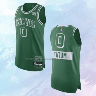 NO 0 Jayson Tatum Camiseta Boston Celtics Ciudad Autentico Verde