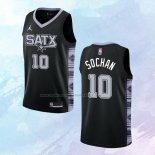 NO 10 Jeremy Sochan Camiseta San Antonio Spurs Statement Negro 2022-23