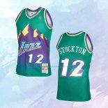 NO 12 John Stockton Camiseta Mitchell & Ness Utah Jazz Verde 1996-97