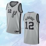 NO 12 LaMarcus Aldridge Camiseta San Antonio Spurs Statement Gris
