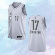NO 17 Aleksej Pokusevski Camiseta Oklahoma City Thunder Ciudad Blanco 2021-22