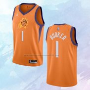 NO 1 Devin Booker Camiseta Phoenix Suns Statement Naranja