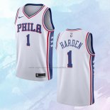 NO 1 James Harden Camiseta Philadelphia 76ers Association Blanco