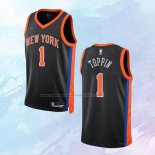 NO 1 Obi Toppin Camiseta New York Knicks Ciudad Negro 2022-23